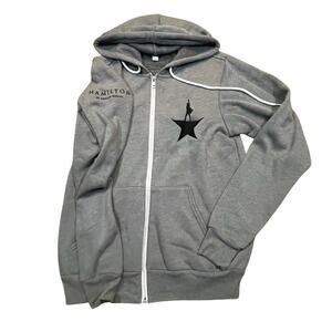 Hamilton Musical Gray Full Zip Hoodie Broadway Theater Star Logo Women Size